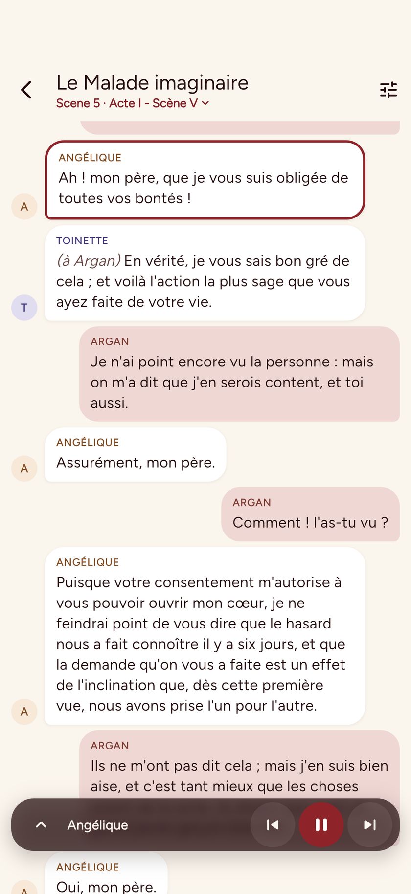 A scene in Homelet: the lines as a conversation